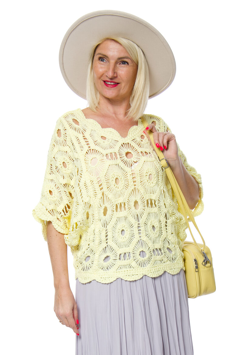 Dzeltenas krāsas kokvilnas džemperis sievietēm NC