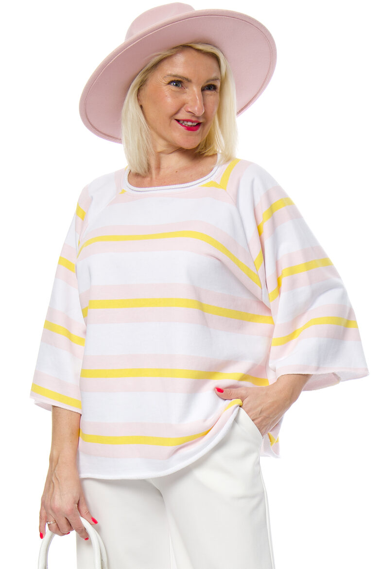 Strīpains kokvilnas sieviešu džemperis/tops MuMu