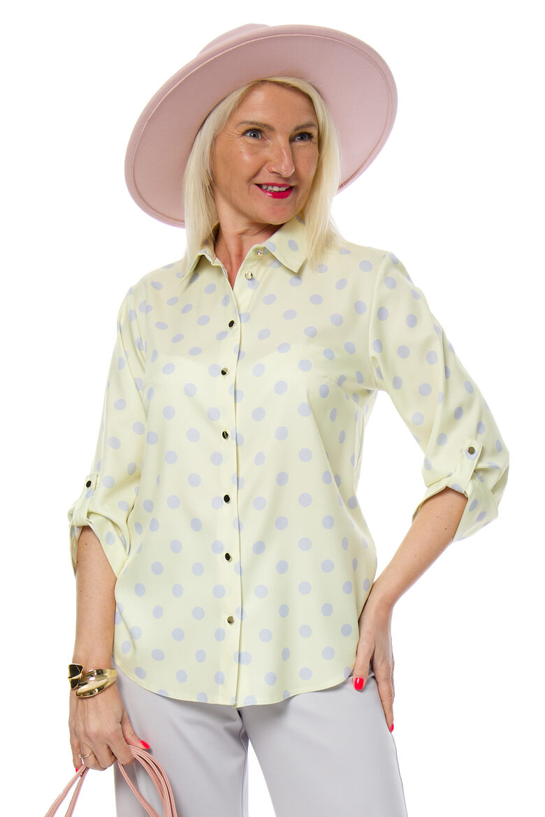 Gaiši dzeltena sieviešu blūze DORA