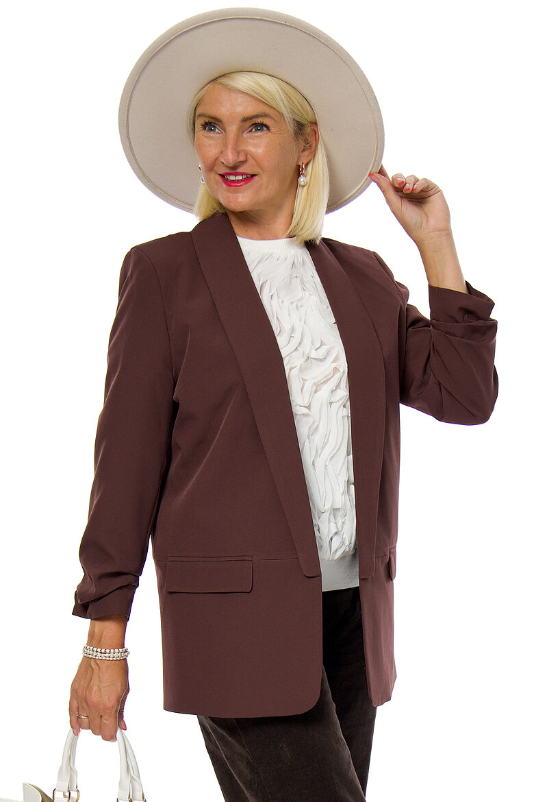 Brūna sieviešu žakete ar pusgarām piedurknēm Dam Fashion