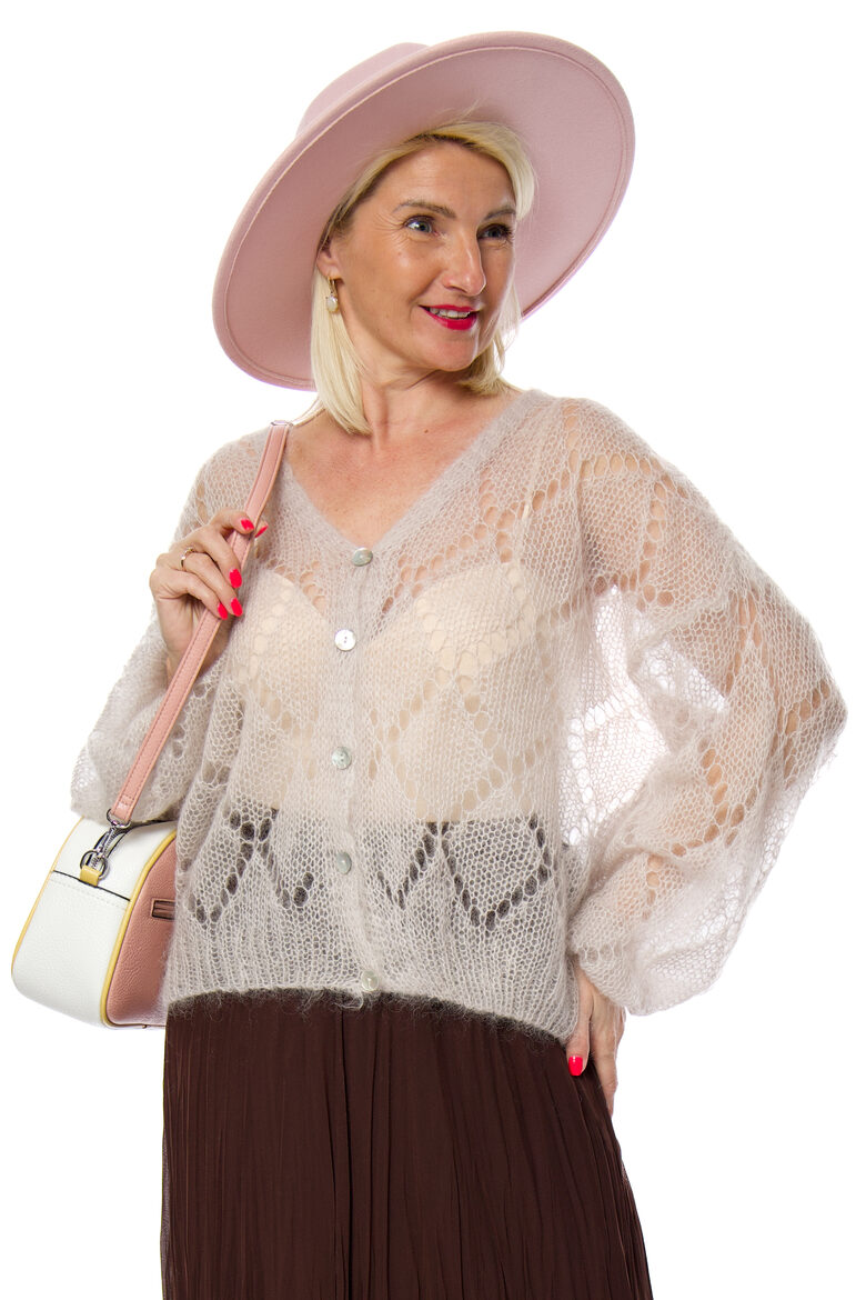 Taupe krāsas kidmohēras sieviešu jaka TOSCANA 39