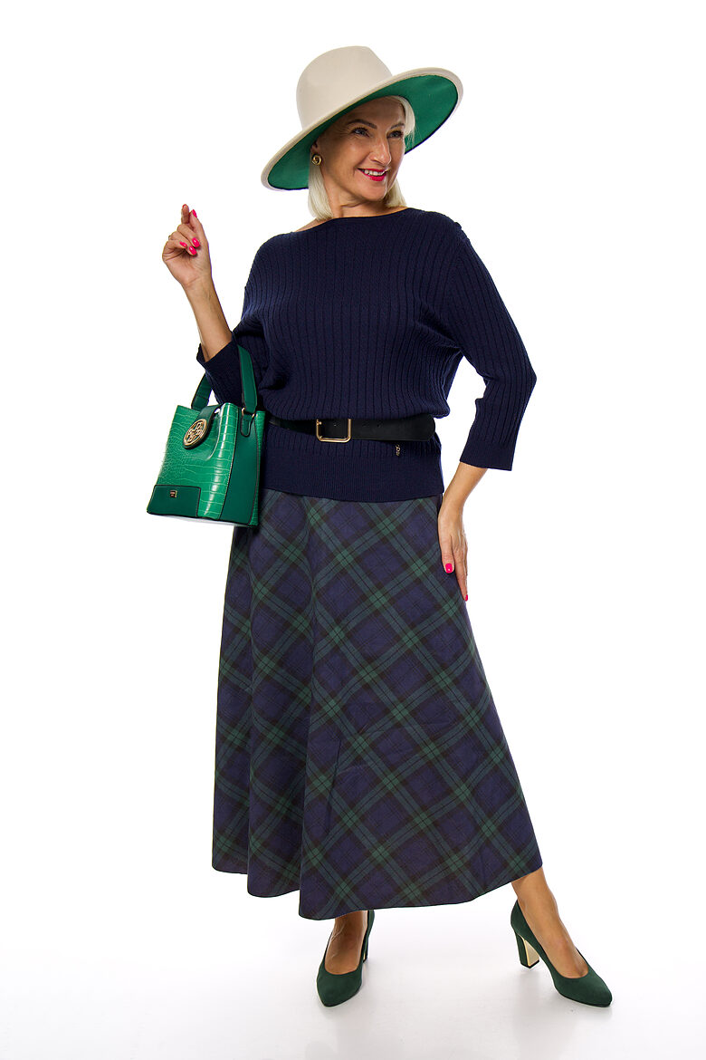 Eleganti rūtaini svārki ar jostiņu MISS TRENDY