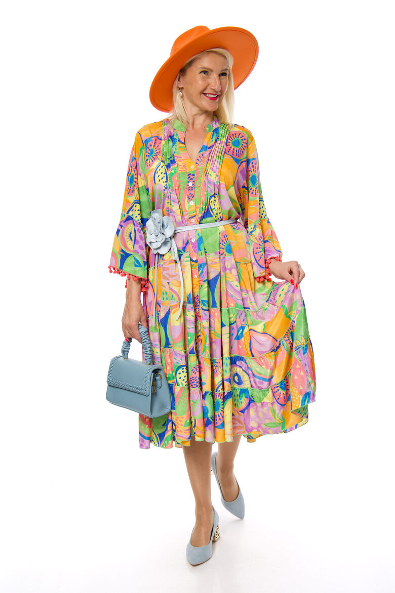 Zīda-viskozes auduma kleita Flex Moda