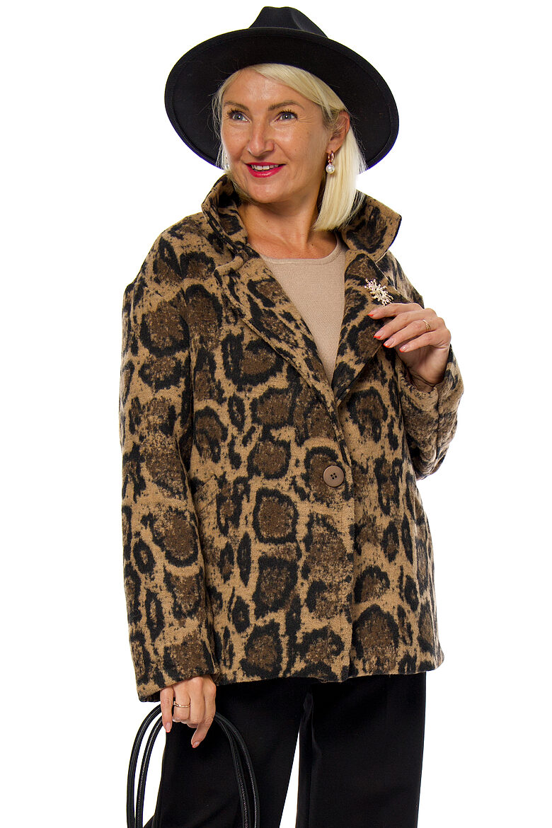 Eleganta sieviešu žakete ar leoparda rakstu ITALY