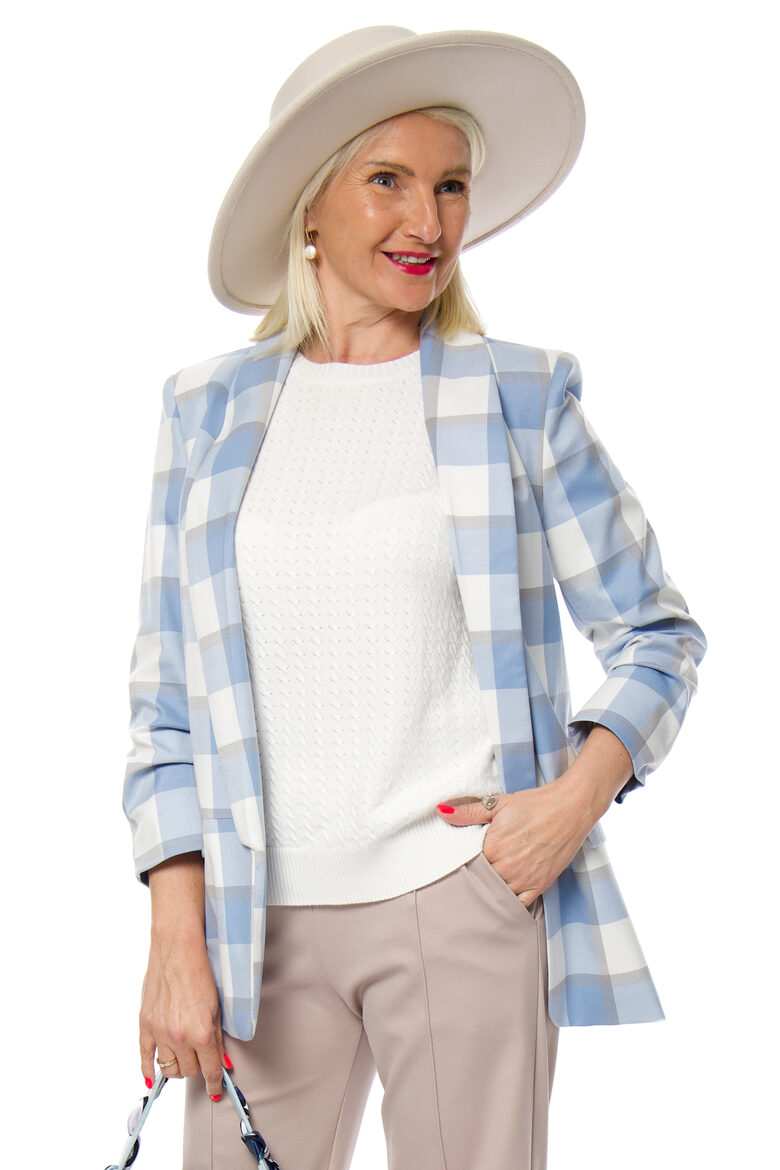 Rūtaina sieviešu žakete ar pusgarām piedurknēm Dam Fashion