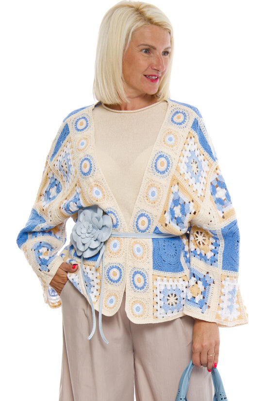 Kokvilnas īsā jaka bez aizdares Knitwear