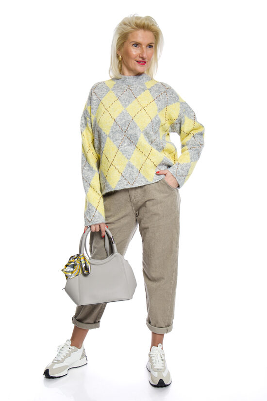 Pelēkas krāsas velveta/kokvilnas sieviešu bikses Wiya