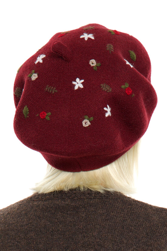 Bordo krāsas sieviešu berete