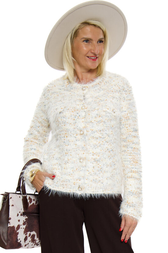 Baltas krāsas eleganta, mīksta jaka BLUOLTRE