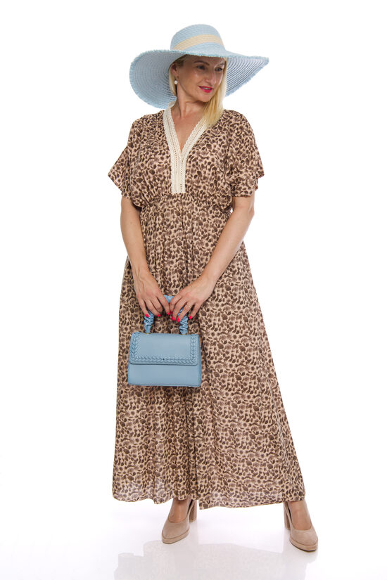 Kokvilnas auduma kleita ar oderi Gioya