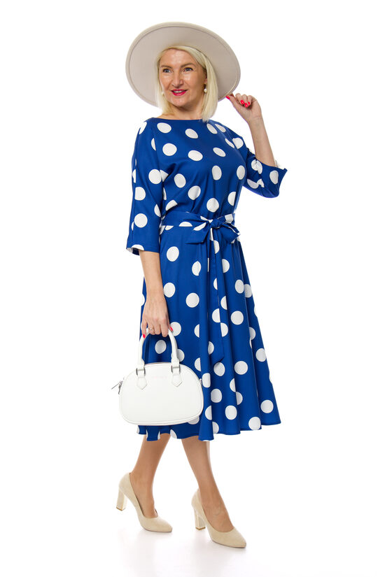 Zila eleganta kleita ar jostiņu Look Me