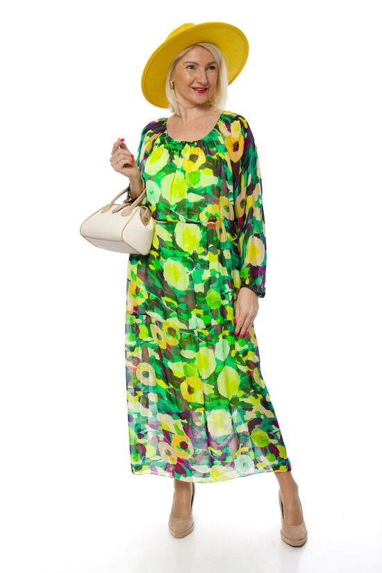 Viskozes-zīda auduma kleita ar oderi NC