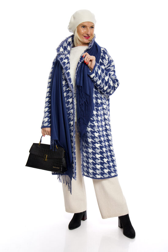 Alpaka sieviešu mētelis ar kabatām E-Woman