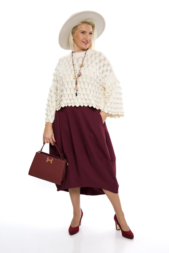 Bordo krāsas svārki ar kabatām LuEn