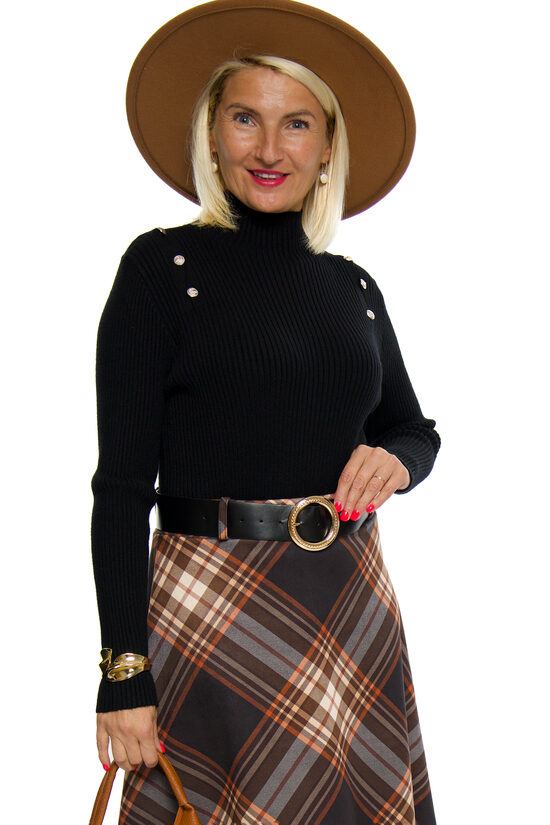 Melnas krāsas sieviešu džemperis/bītlene MULAYA