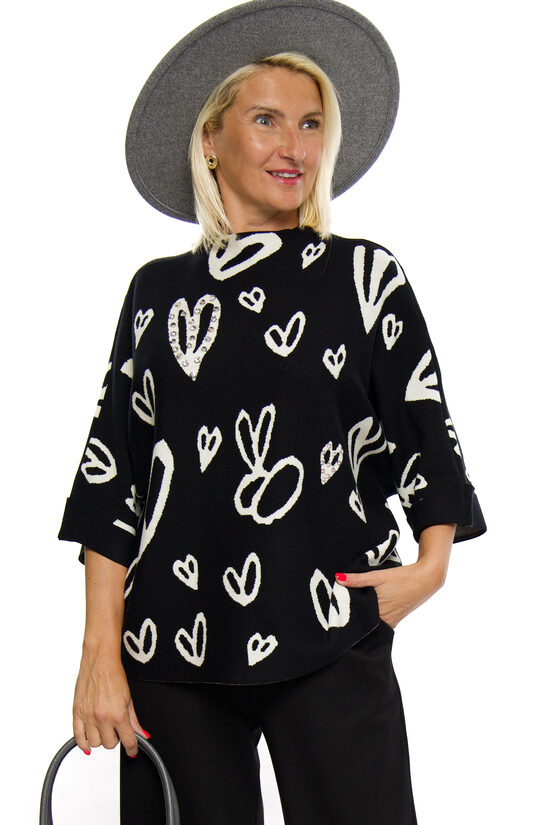 Sieviešu džemperis ar pusgaru piedurkni MON AMOUR POUR TOI