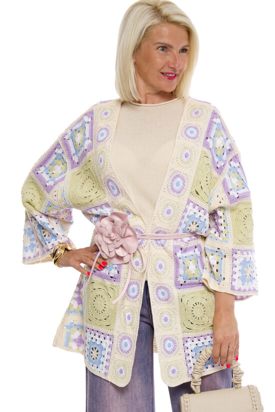 Kokvilnas garā jaka bez aizdares Knitwear