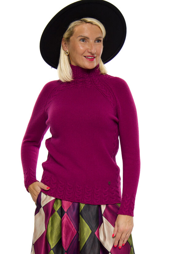 Fuksijas krāsas sieviešu džemperis ALFA