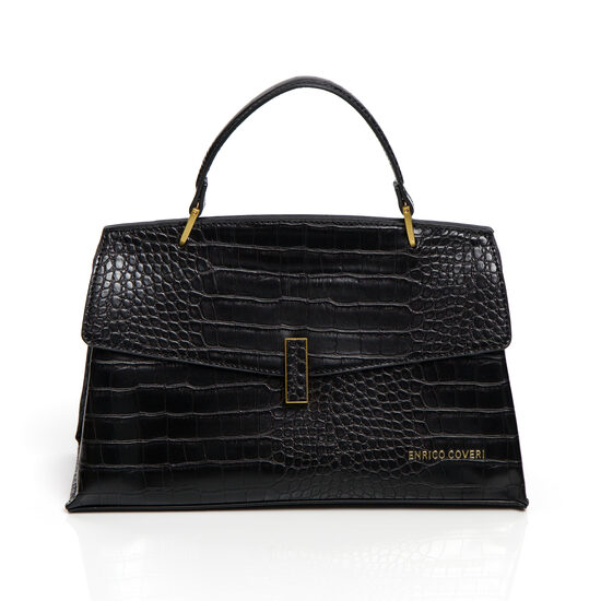 Melnas krāsas eleganta mazā sieviešu somiņa ENRICO COVERI