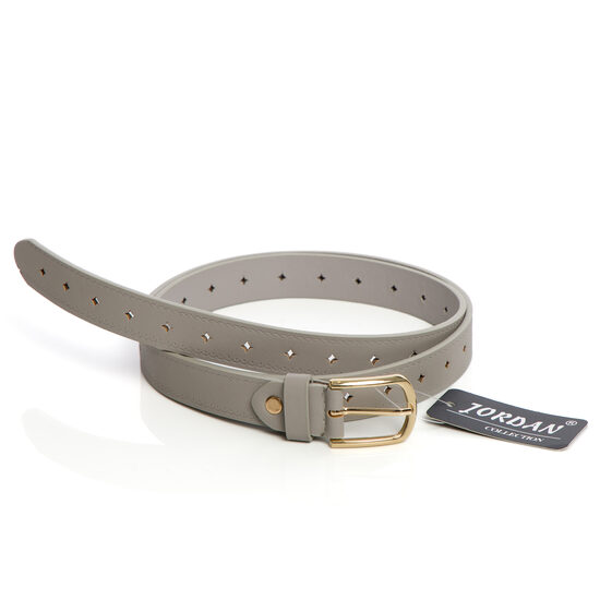 Pelēka josta ar zelta krāsas sprādzi