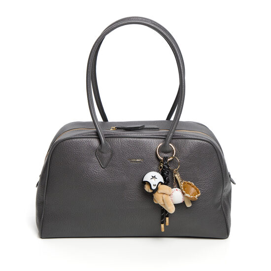 Pelēkas krāsas sieviešu soma ar piekariņu DIANA&CO