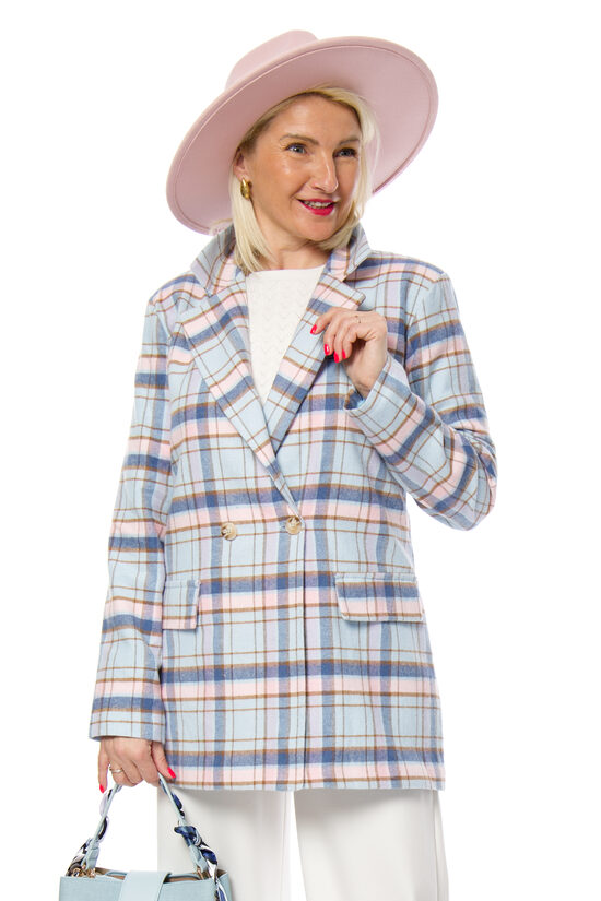 Rūtaina kokvilnas auduma sieviešu žakete NC