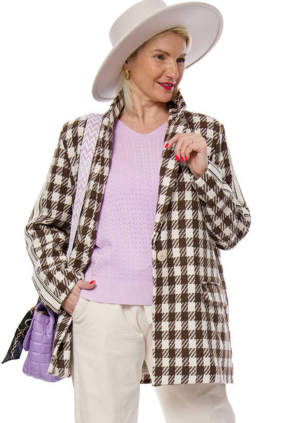 Rūtaina sieviešu žakete ar noņemamu kapuci ZETA OTTO