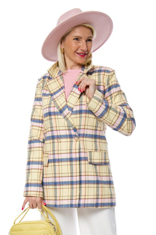 Rūtaina kokvilnas auduma sieviešu žakete NC