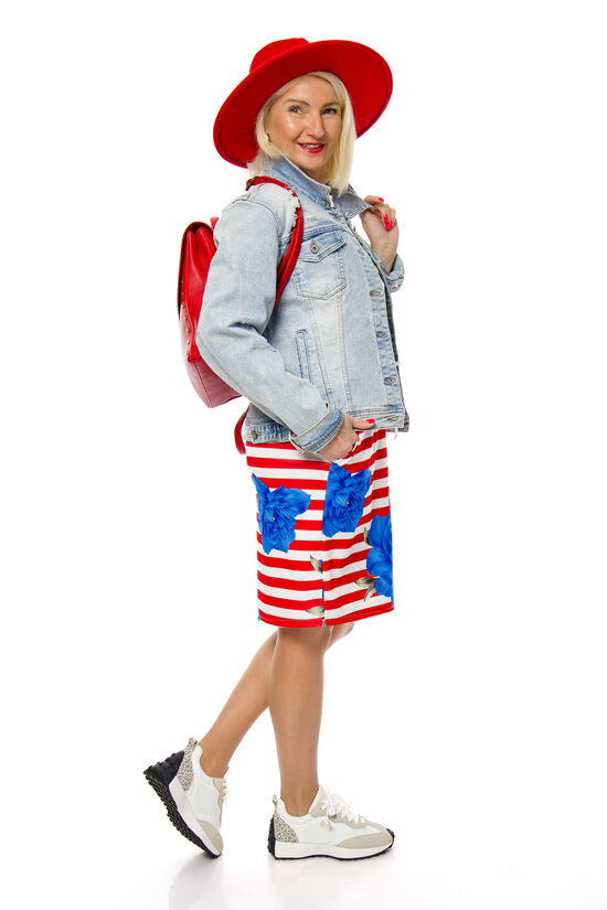 Strīpaini kokvilnas svārki LIVANS