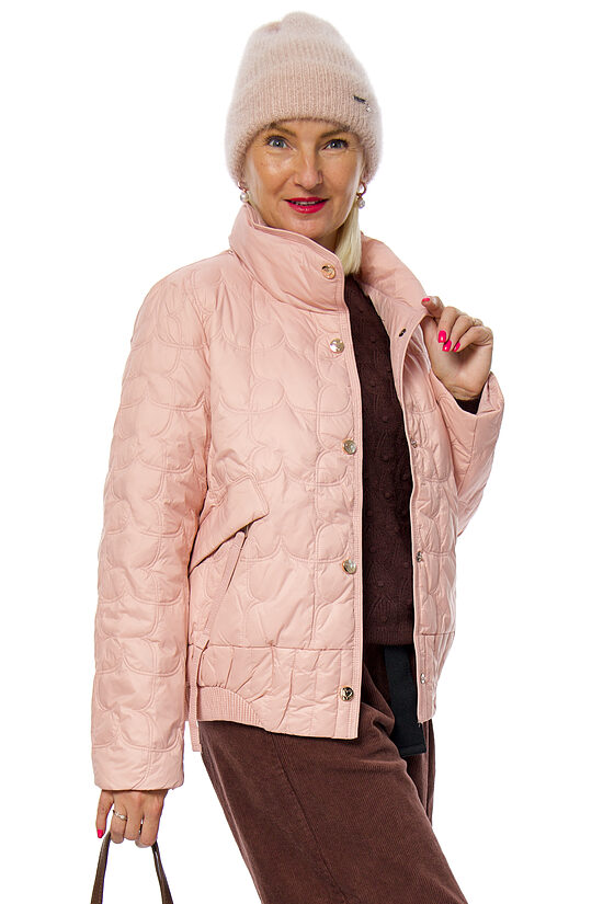 Pasteļrozā krāsas stepēta dūnu virsjaka FASHION
