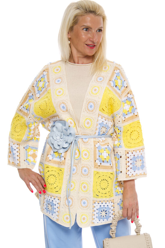 Kokvilnas garā jaka bez aizdares Knitwear
