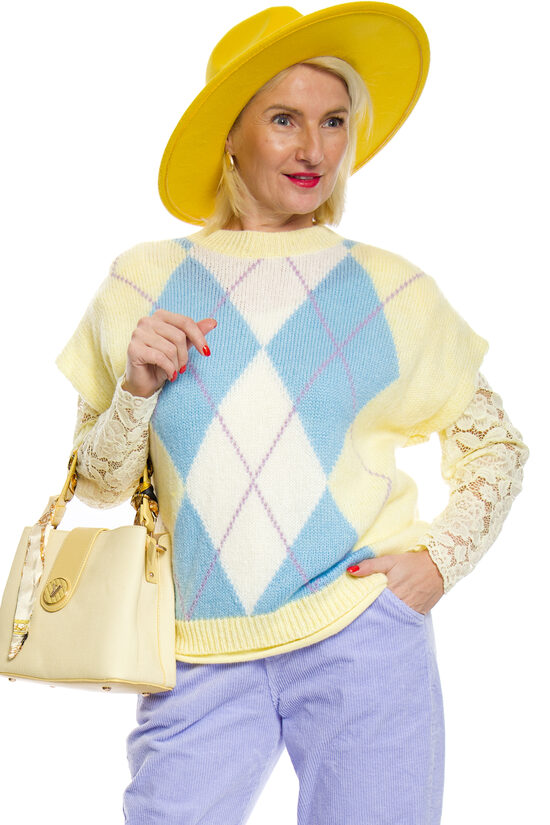 Gaiši dzeltenas krāsas adīta sieviešu veste Senza Nome