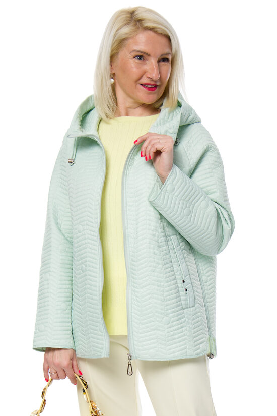 Mint krāsas plānā sieviešu virsjaka ar kapuci EAST OCEAN