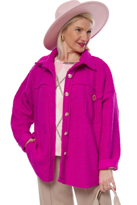 Fuksijas krāsas viegla sieviešu virsjaka ITALY MODA