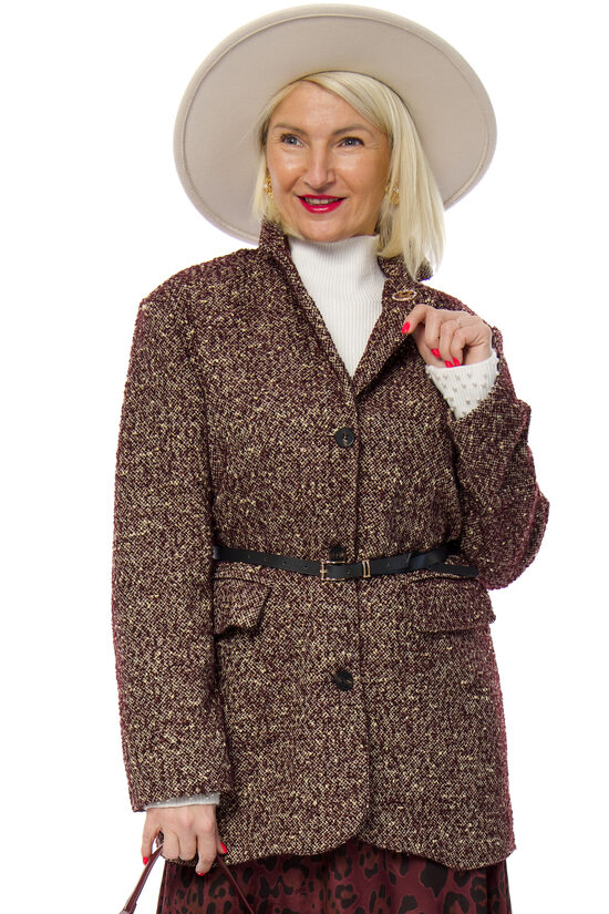 Stilīga sieviešu žakete ar jostiņu Posse