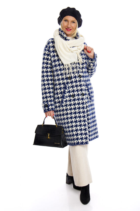 Alpakas sieviešu mētelis ar kabatām