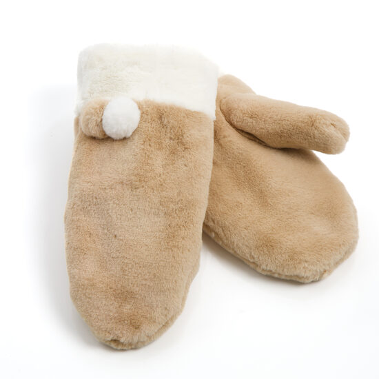 Bēšas krāsas pūkaini, silti dūraiņi AURA.VIA