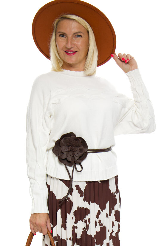 Baltas krāsas sieviešu džemperis SUNNY