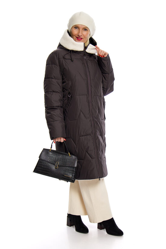 Melnas krāsas ziemas mētelis sievietēm Rosse Line