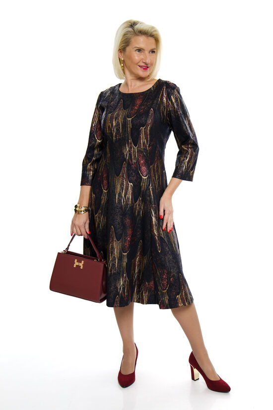 Tumši zilas krāsas eleganta kleita CF