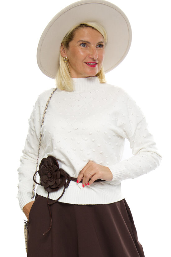 Baltas krāsas sieviešu džemperis Z STUDIO