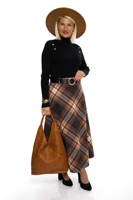 Eleganti rūtaini svārki ar jostiņu NC