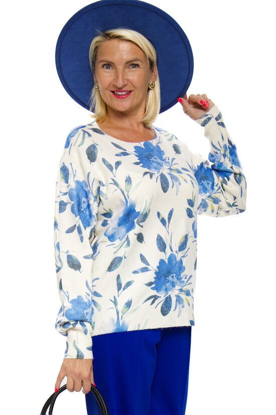 Sieviešu džemperis ar ziedu rakstu M.B.21