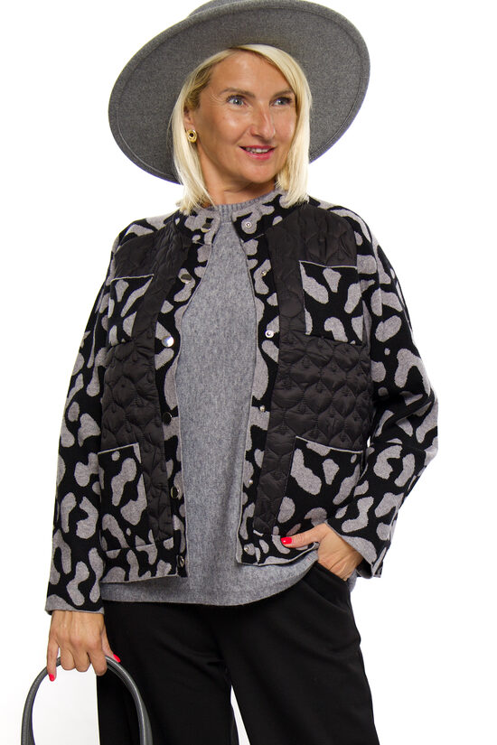 Stilīga sieviešu jaka ar adītu piedurkni Beauty Women