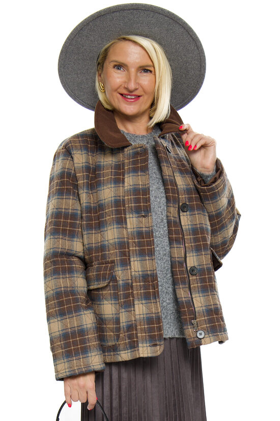 Rūtaina kokvilnas auduma sieviešu jaka POSSE