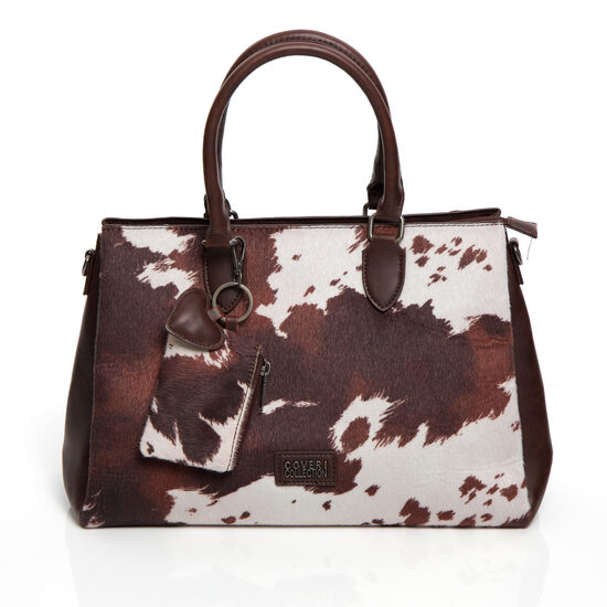 Tumši brūna stilīga sieviešu soma ar maciņu ENRICO COVERI