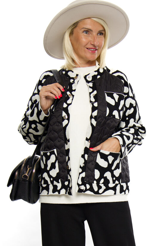 Stilīga sieviešu jaka ar adītu piedurkni Beauty Women