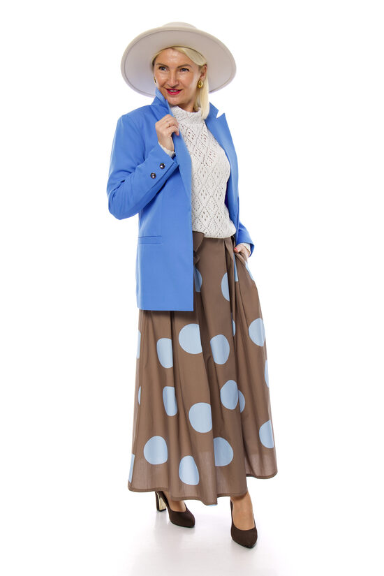 Brūnas krāsas kokvilnas svārki ar jostiņu UNIQUE