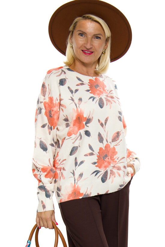 Sieviešu džemperis ar ziedu rakstu M.B.21