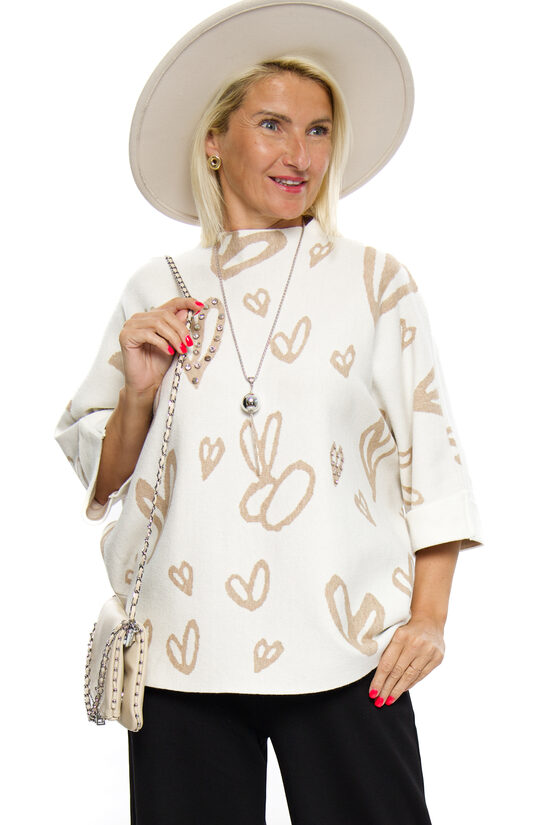 Sieviešu džemperis ar pusgaru piedurkni MON AMOUR POUR TOI